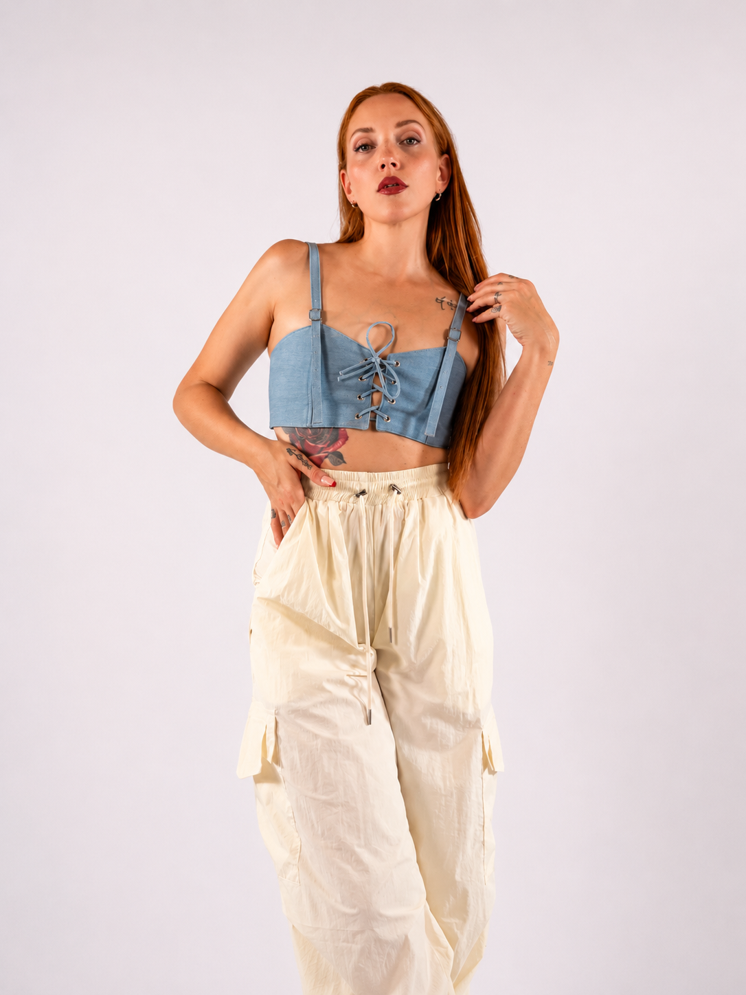 Top in Denim Lace