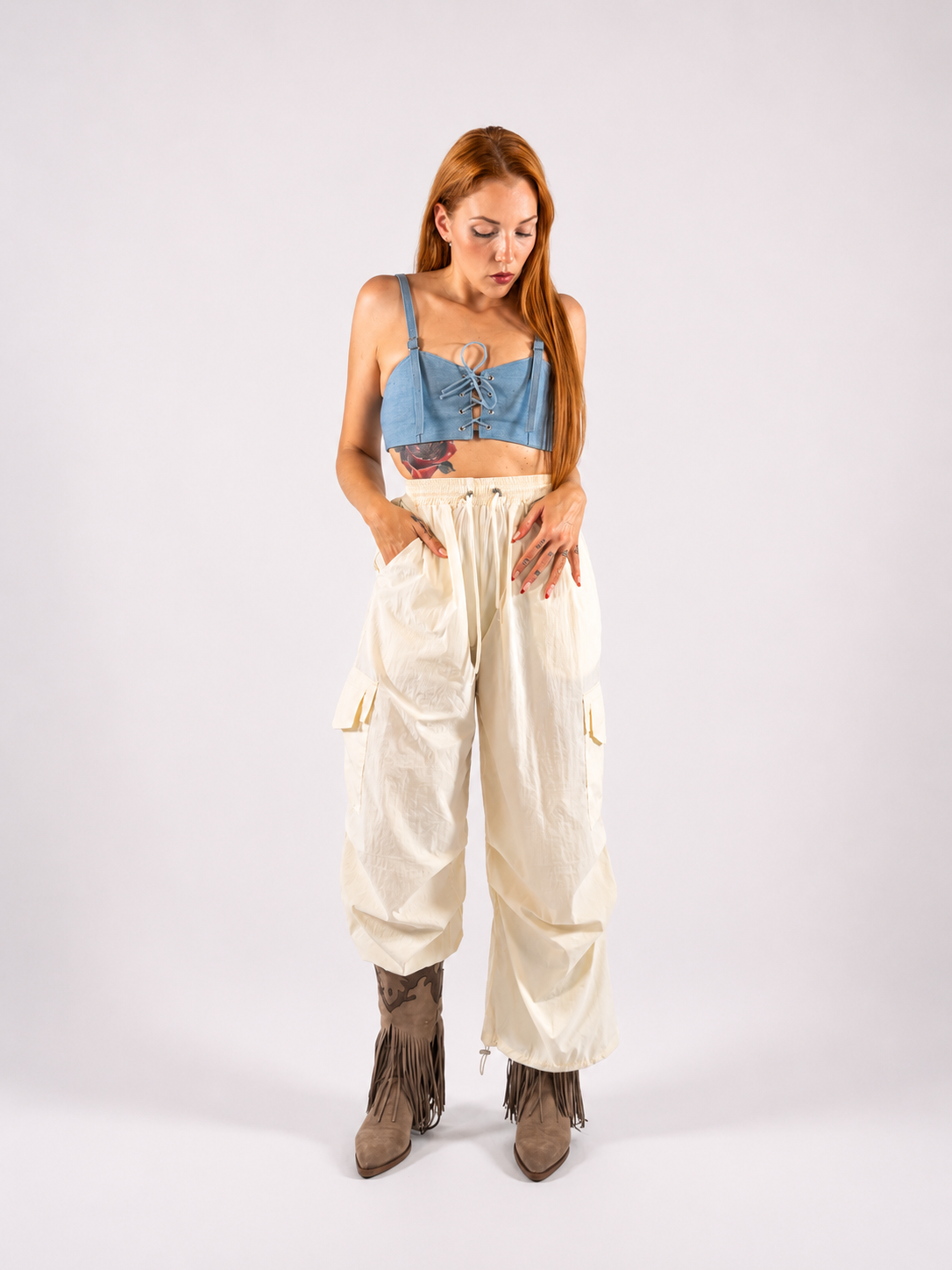 Top in Denim Lace